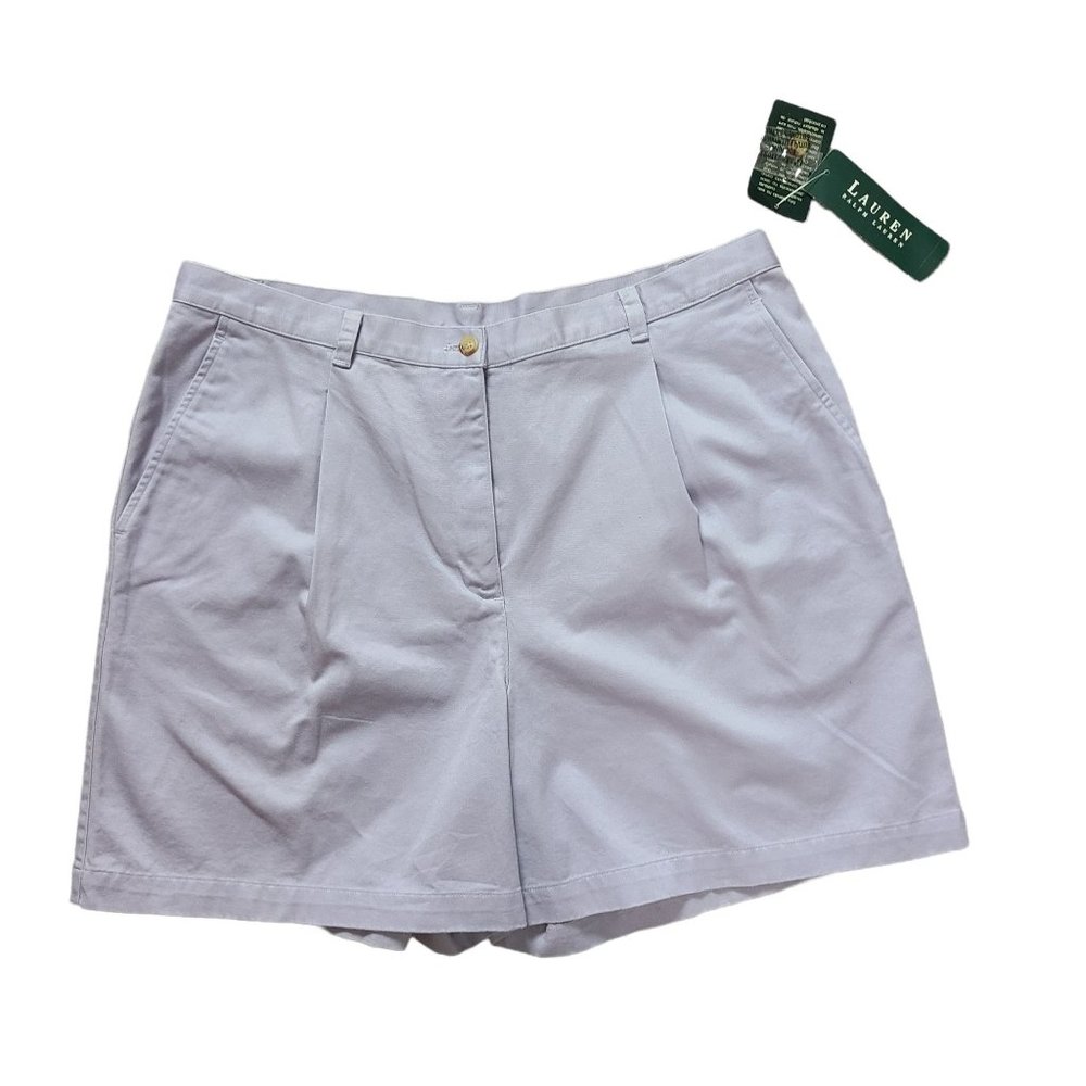NWT Lauren Ralph Lauren Vineyard Hi lights Lavender Chino Shorts Size 16